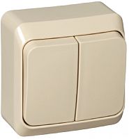 Выключатель накладной Systeme Electric Этюд 2-кл. кремовый картинка